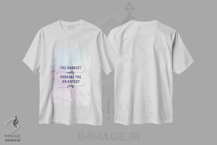 تیشرت سفید طرح دار – تیشرت تایپوگرافی ,تاریک ترین شب ها درخشان ترین ستارگان را می آفرینند | رنگ های شناور اثر ملانی ویولا فروشگاه ایماژ