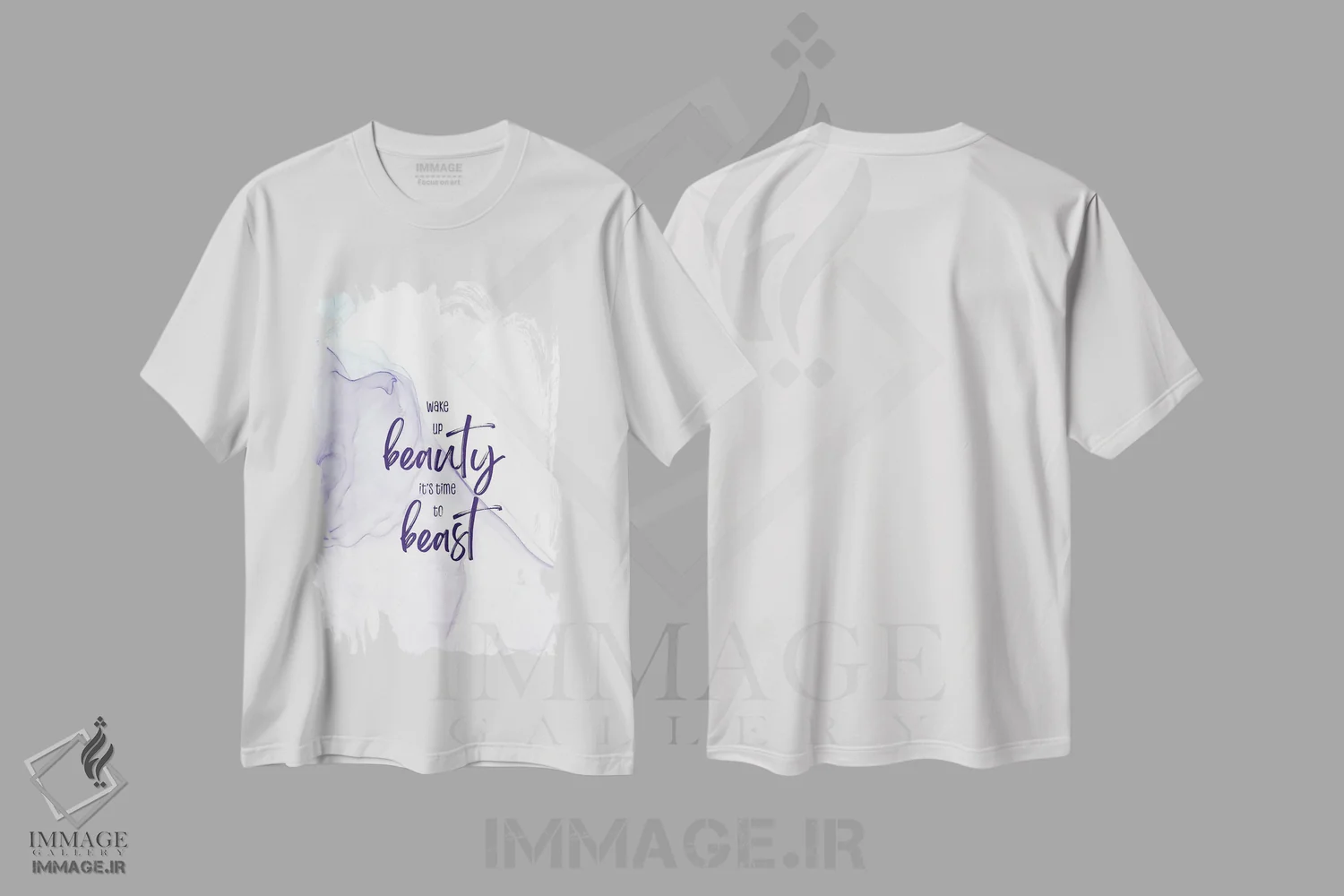 تیشرت سفید طرح دار – تیشرت تایپوگرافی ,زیبایی بیدار شو، وقت جسارت است | رنگ های شناور اثر ملانی ویولا فروشگاه ایماژ