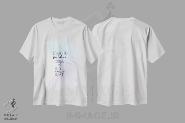 تیشرت سفید طرح دار – تیشرت طنز انگیزشی ,فردا اشتباهات بهتری انجام بده | رنگ های شناور اثر ملانی ویولا immage.ir
