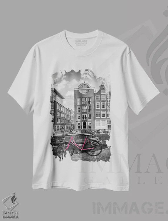 تیشرت سفید طرح دار – تیشرت شهری ,آمستردام بلوم گرخت | کلید رنگی اثر ملانی ویولا فروشگاه ایماژ