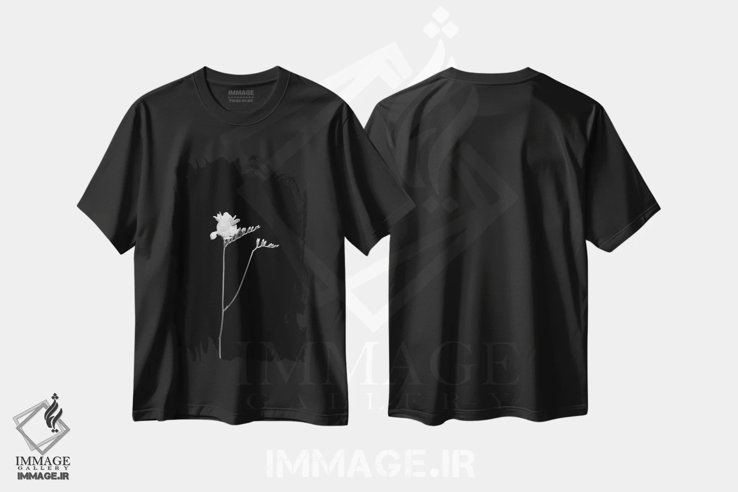 تیشرت مشکی طرح دار – تیشرت طبیعت ,فریزیا | طراحی تیره اثر ملانی ویولا immage.ir