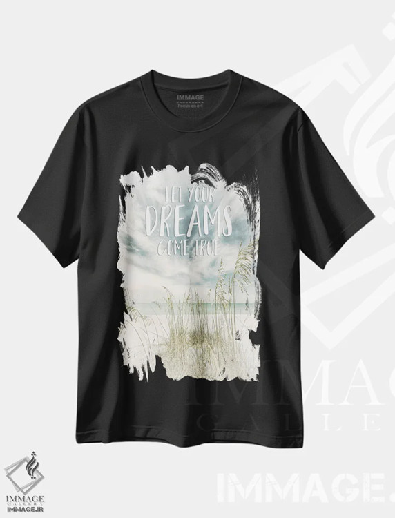 تیشرت مشکی طرح دار – تیشرت ساحلی ,بگذار رویاهایت به حقیقت بپیوندند | چشم انداز اقیانوس اثر ملانی ویولا immage.ir