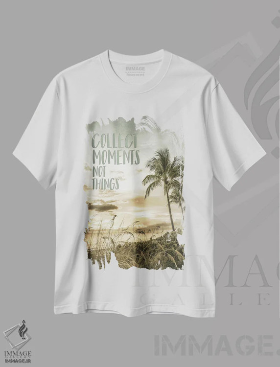 تیشرت سفید طرح دار – تیشرت طبیعت ,لحظه ها را جمع کن نه اشیاء را | غروب آفتاب اثر ملانی ویولا immage.ir