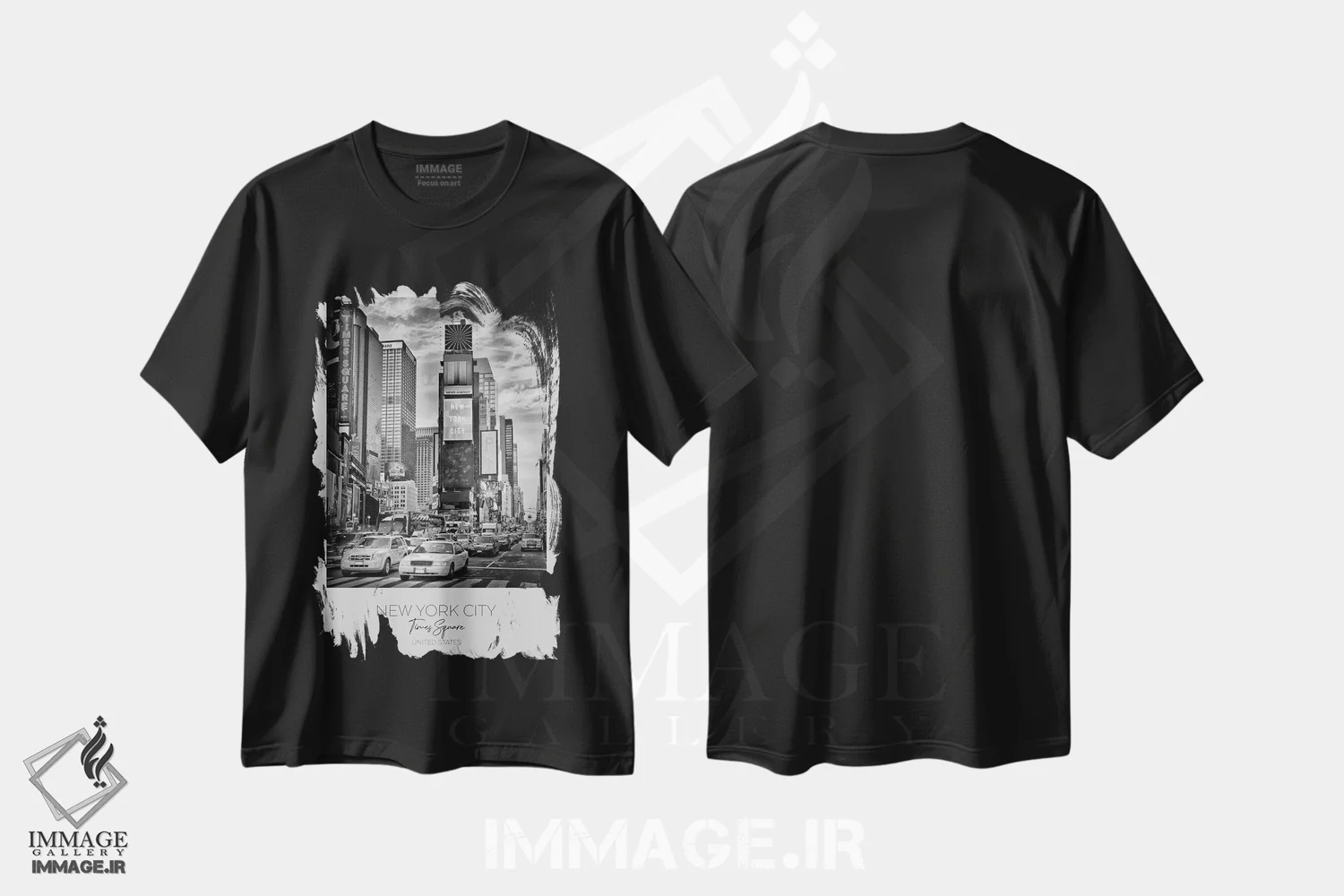 تیشرت مشکی طرح دار – تیشرت شهری ,در کانون توجه: میدان تایمز نیویورک اثر ملانی ویولا فروشگاه ایماژ