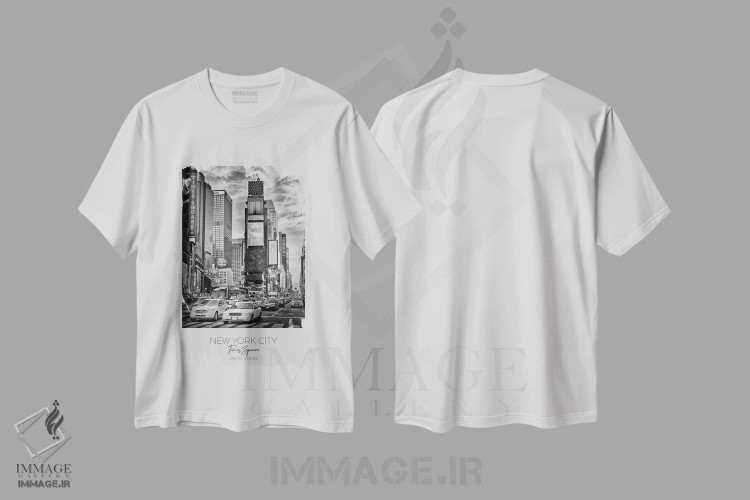 تیشرت سفید طرح دار – تیشرت شهری ,در کانون توجه: میدان تایمز نیویورک اثر ملانی ویولا immage.ir