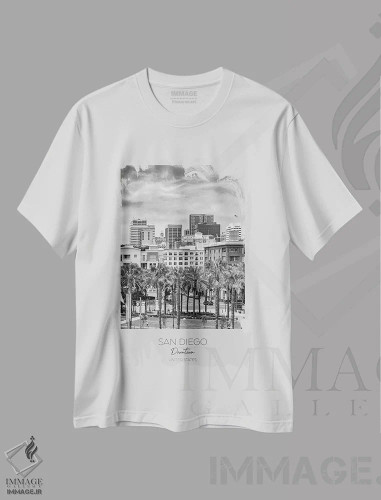 تیشرت سفید طرح دار – تیشرت طبیعت ,در کانون توجه: مرکز شهر سن دیگو اثر ملانی ویولا فروشگاه ایماژ