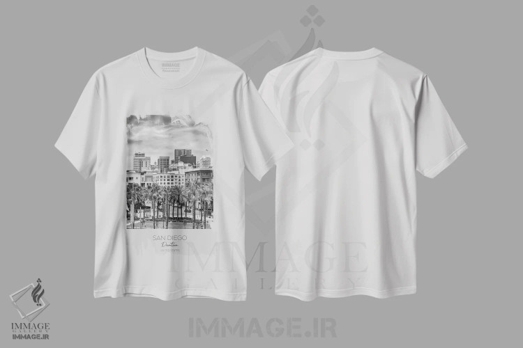 تیشرت سفید طرح دار – تیشرت طبیعت ,در کانون توجه: مرکز شهر سن دیگو اثر ملانی ویولا فروشگاه ایماژ