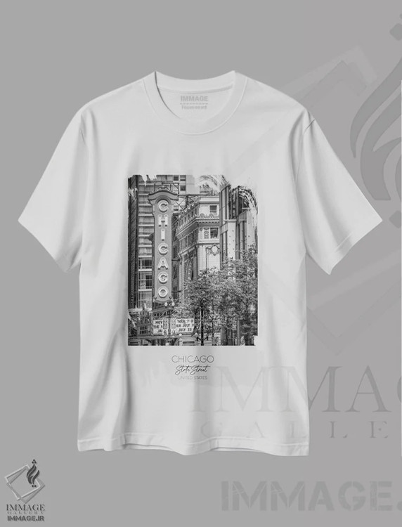 تیشرت سفید طرح دار – تیشرت شهری ,در کانون توجه: خیابان استیت شیکاگو اثر ملانی ویولا immage.ir