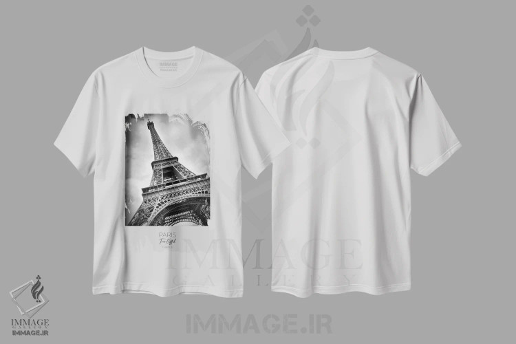 تیشرت سفید طرح دار – تیشرت پاریس ,در کانون توجه: برج ایفل پاریس اثر ملانی ویولا immage.ir