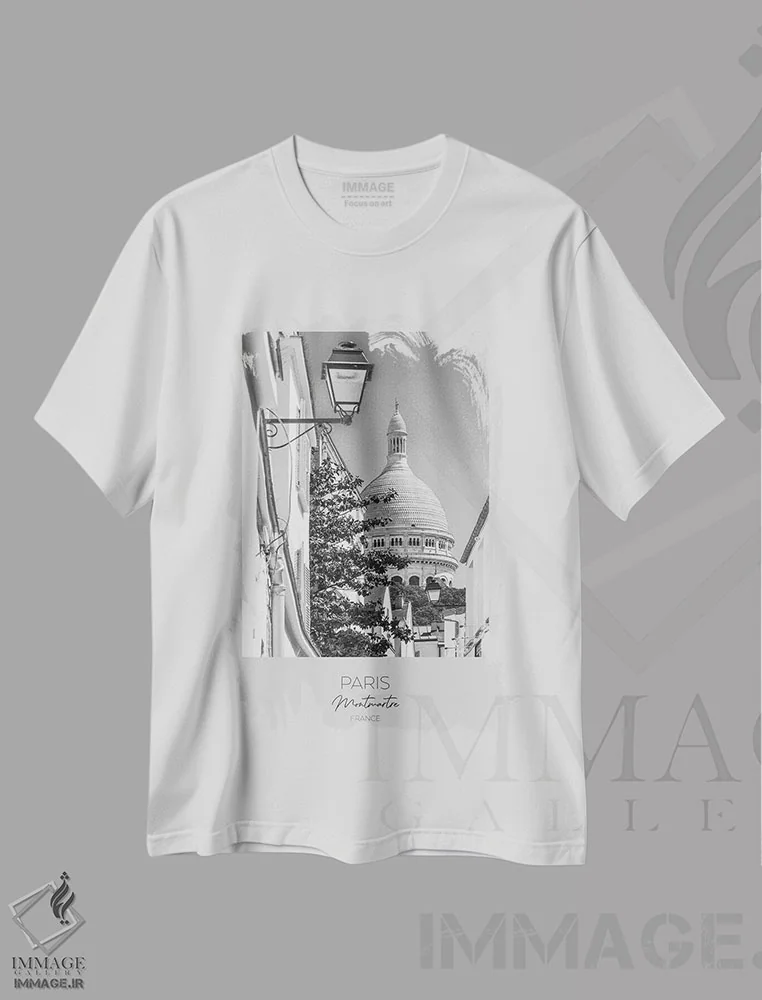 تیشرت سفید طرح دار – تیشرت شهری ,در کانون توجه: محله مونمارتر پاریس اثر ملانی ویولا immage.ir