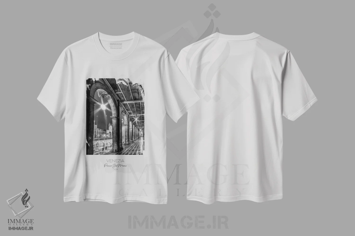تیشرت سفید طرح دار – تیشرت معماری ,در کانون توجه: میدان سن مارکو ونیز اثر ملانی ویولا فروشگاه ایماژ