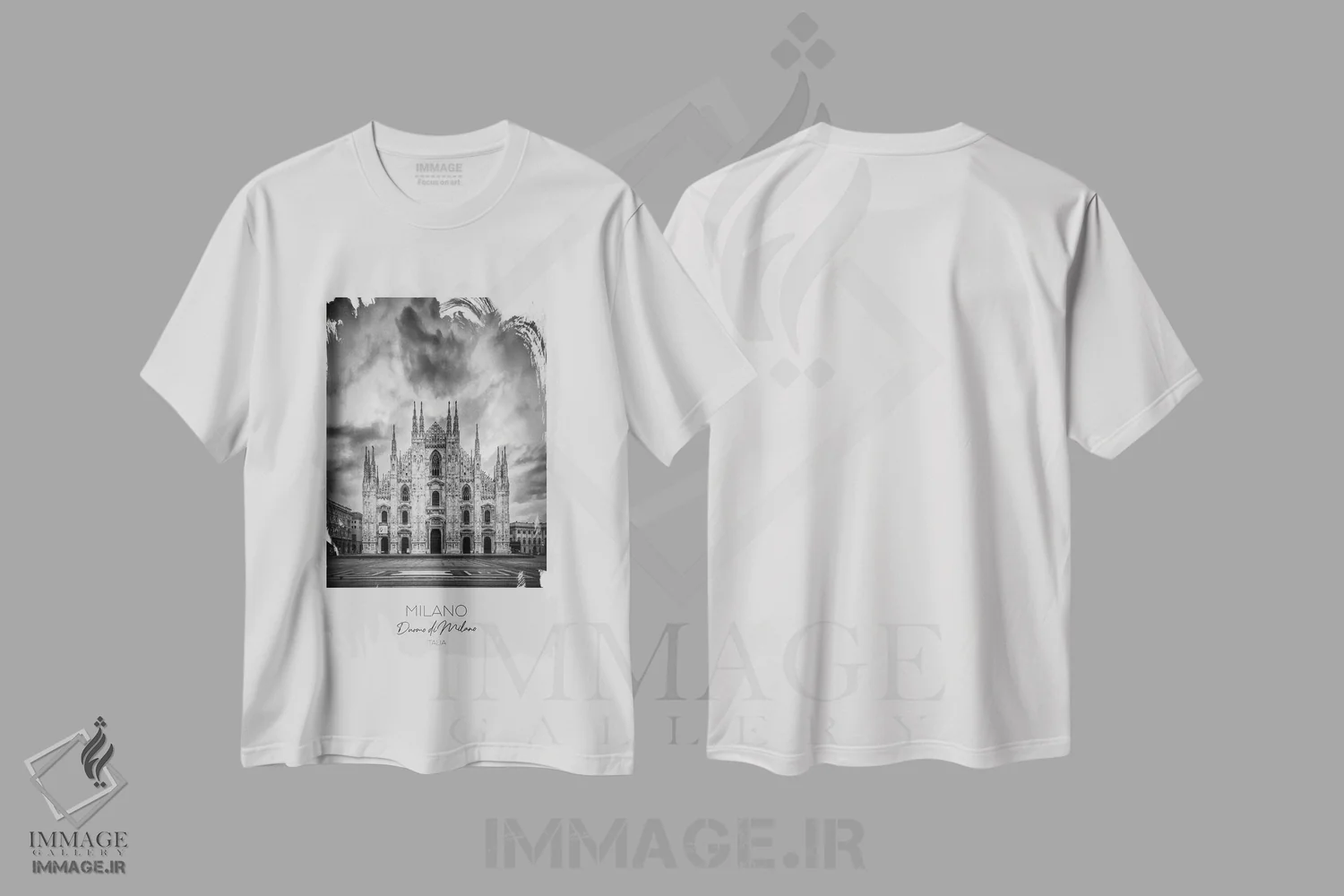 تیشرت سفید طرح دار – تیشرت مینیمال ,در کانون توجه: کلیسای جامع سانتا ماریا ناسنته میلان اثر ملانی ویولا immage.ir