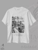 تیشرت سفید طرح دار – تیشرت سفر ,تمرکز بر: واین اشتادل نورنبرگ، برج آب، پل جلاد اثر ملانی ویولا فروشگاه ایماژ