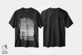تیشرت مشکی طرح دار – تیشرت مدرن ,پل منهتن نیویورک با متن و چشم انداز اثر ملانی ویولا فروشگاه ایماژ