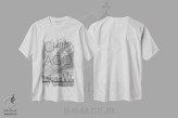 تیشرت سفید طرح دار – تیشرت شهری ,متن و نمای آسمان خراش های شیکاگو اثر ملانی ویولا immage.ir