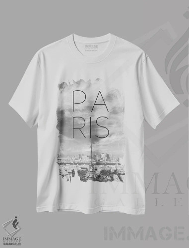 تیشرت سفید طرح دار – تیشرت شهری ,نمای پاریس از سکوی بازدید برج مونپارناس اثر ملانی ویولا فروشگاه ایماژ