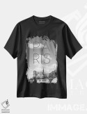 تیشرت مشکی طرح دار – تیشرت معماری ,کلیسای نوتردام پاریس با متن و نمای شهر اثر ملانی ویولا فروشگاه ایماژ