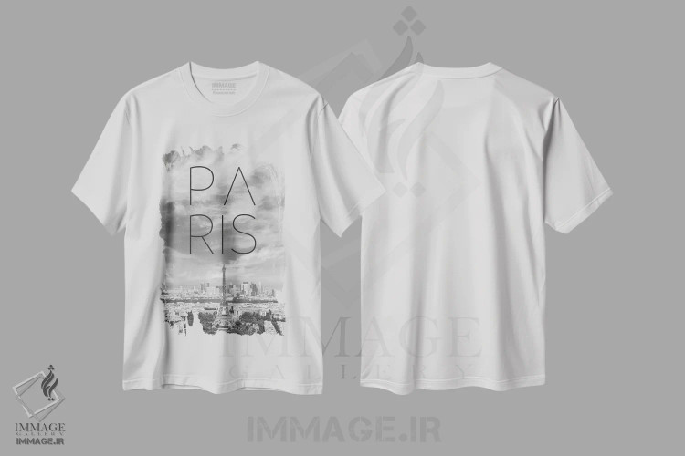 تیشرت سفید طرح دار – تیشرت شهری ,نمای پاریس از سکوی بازدید برج مونپارناس اثر ملانی ویولا فروشگاه ایماژ