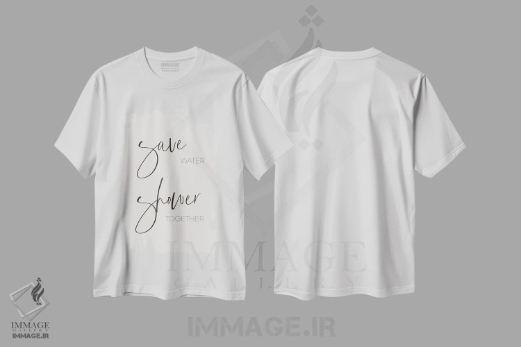 تیشرت سفید طرح دار – تیشرت تایپوگرافی ,آب را حفظ کن اثر ملانی ویولا فروشگاه ایماژ