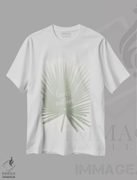 تیشرت سفید طرح دار – تیشرت طبیعت دوست ,طبیعت را دوست بدار اثر ملانی ویولا فروشگاه ایماژ