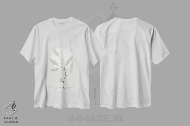 تیشرت سفید طرح دار – تیشرت طبیعت دوست ,سیاره ات را دوست بدار اثر ملانی ویولا فروشگاه ایماژ
