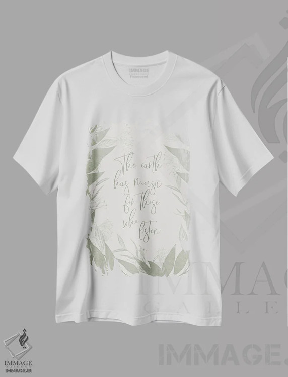 تیشرت سفید طرح دار – تیشرت طبیعت ,زمین برای شنوندگانش موسیقی دارد اثر ملانی ویولا immage.ir