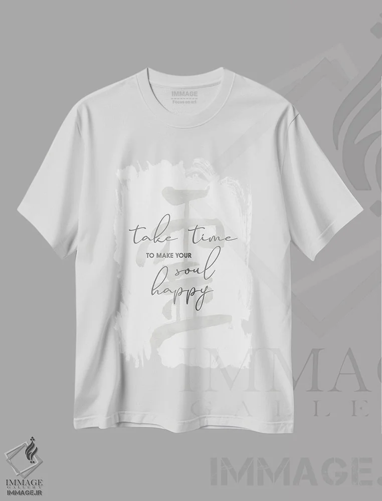 تیشرت سفید طرح دار – تیشرت تایپوگرافی ,روحیه اثر ملانی ویولا immage.ir