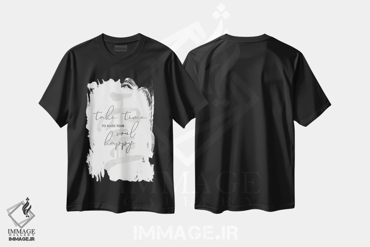 تیشرت مشکی طرح دار – تیشرت تایپوگرافی ,روحیه اثر ملانی ویولا فروشگاه ایماژ
