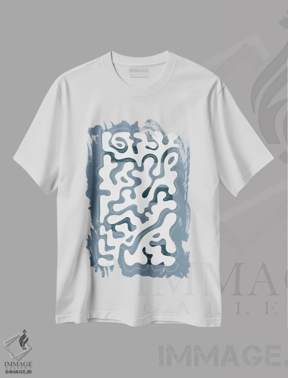 تیشرت سفید طرح دار – تیشرت هنری ,ضرب آهنگ پیچیده شماره .اثر ملانی ویولا immage.ir