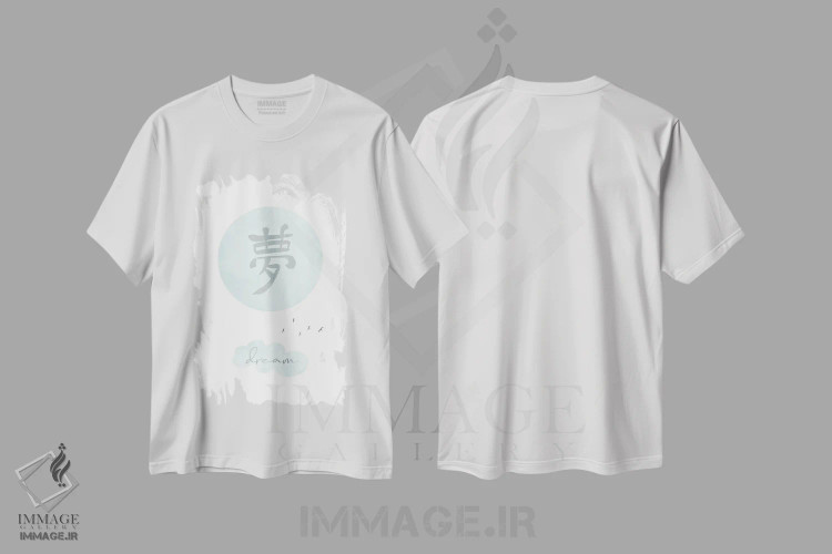 تیشرت سفید طرح دار – تیشرت تایپوگرافی ,رویای فیروزه ای اثر ملانی ویولا immage.ir
