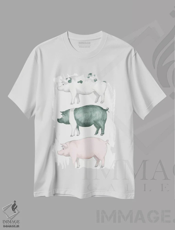 تیشرت سفید طرح دار – تیشرت فانتزی ,ست پیگی ویگی اثر اندی متز immage.ir