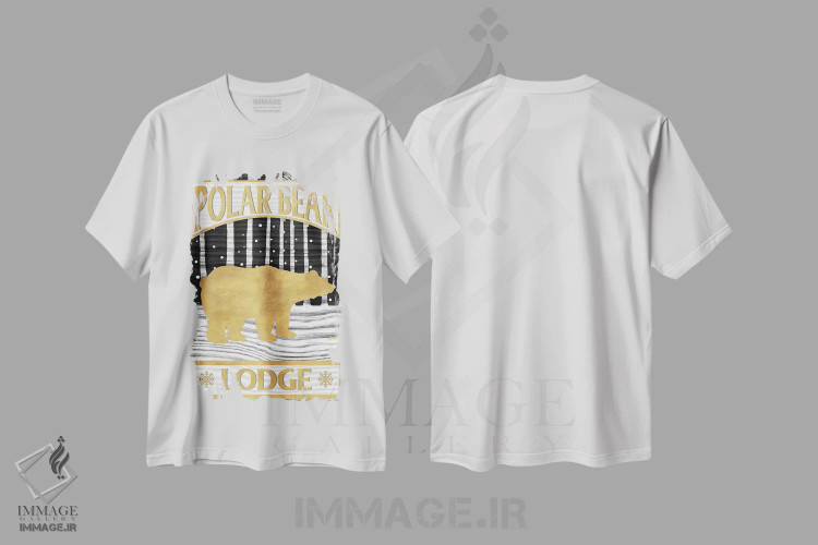 تیشرت سفید طرح دار – تیشرت طبیعت ,تابلوی کلبه زمستانی اثر اندی متز immage.ir