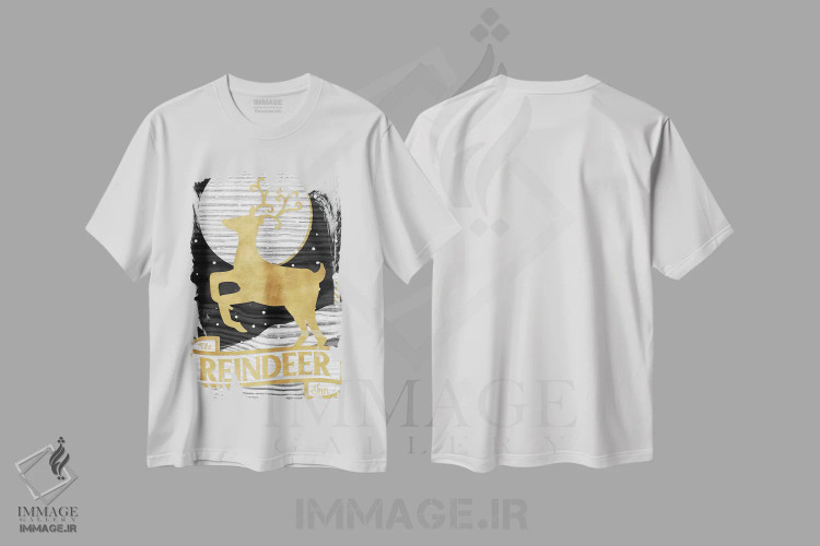 تیشرت سفید طرح دار – تیشرت طبیعت ,تابلوی کلبه زمستانی اثر اندی متز فروشگاه ایماژ