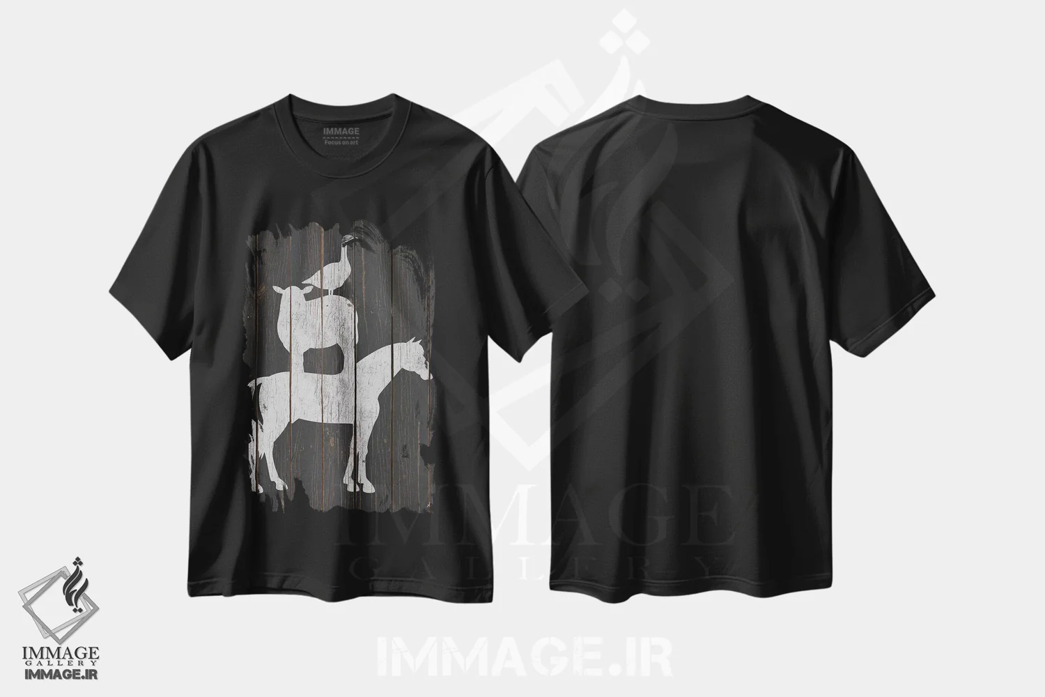 تیشرت مشکی طرح دار – تیشرت طبیعت ,چیدمان روستایی اثر اندی متز فروشگاه ایماژ