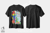 تیشرت مشکی طرح دار – تیشرت رنگی ,جشن طوطی ها اثر اندی متز immage.ir