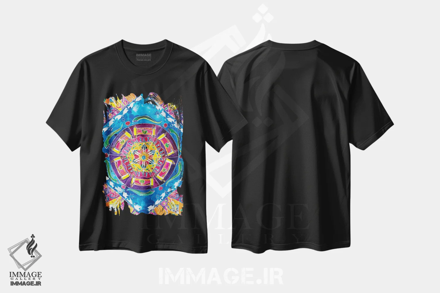 تیشرت مشکی طرح دار – تیشرت هنری ,کالیـدوسکوپ تعطیلات اثر میشل پالور فلدمن immage.ir