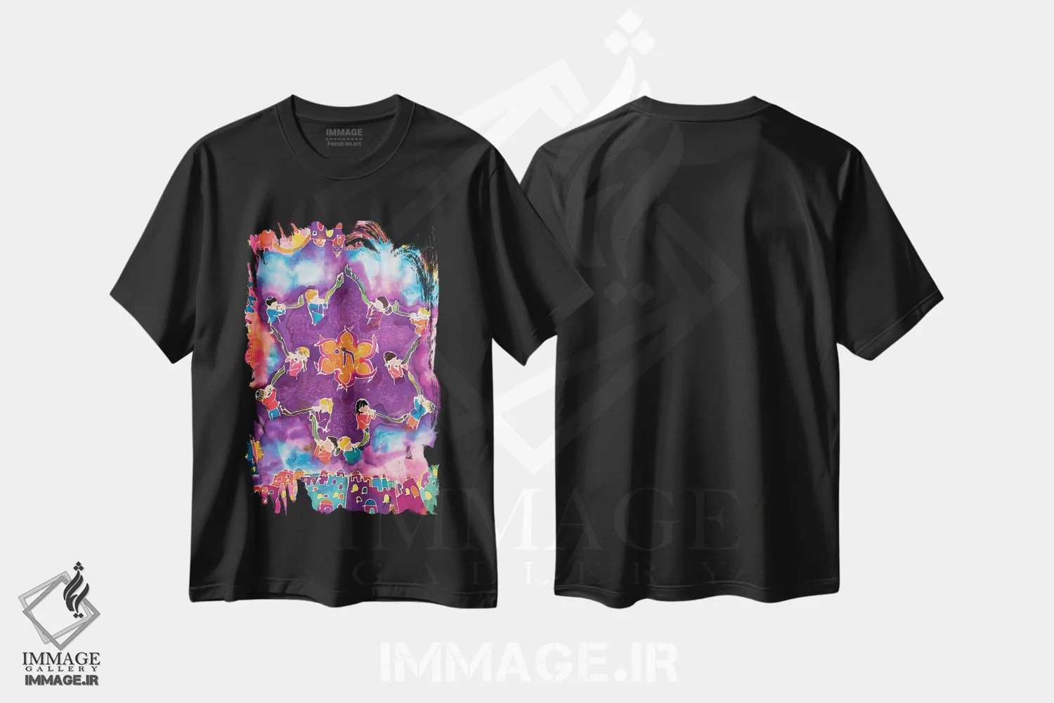 تیشرت مشکی طرح دار – تیشرت رنگی ,لحاییم اثر میشل پالور فلدمن immage.ir
