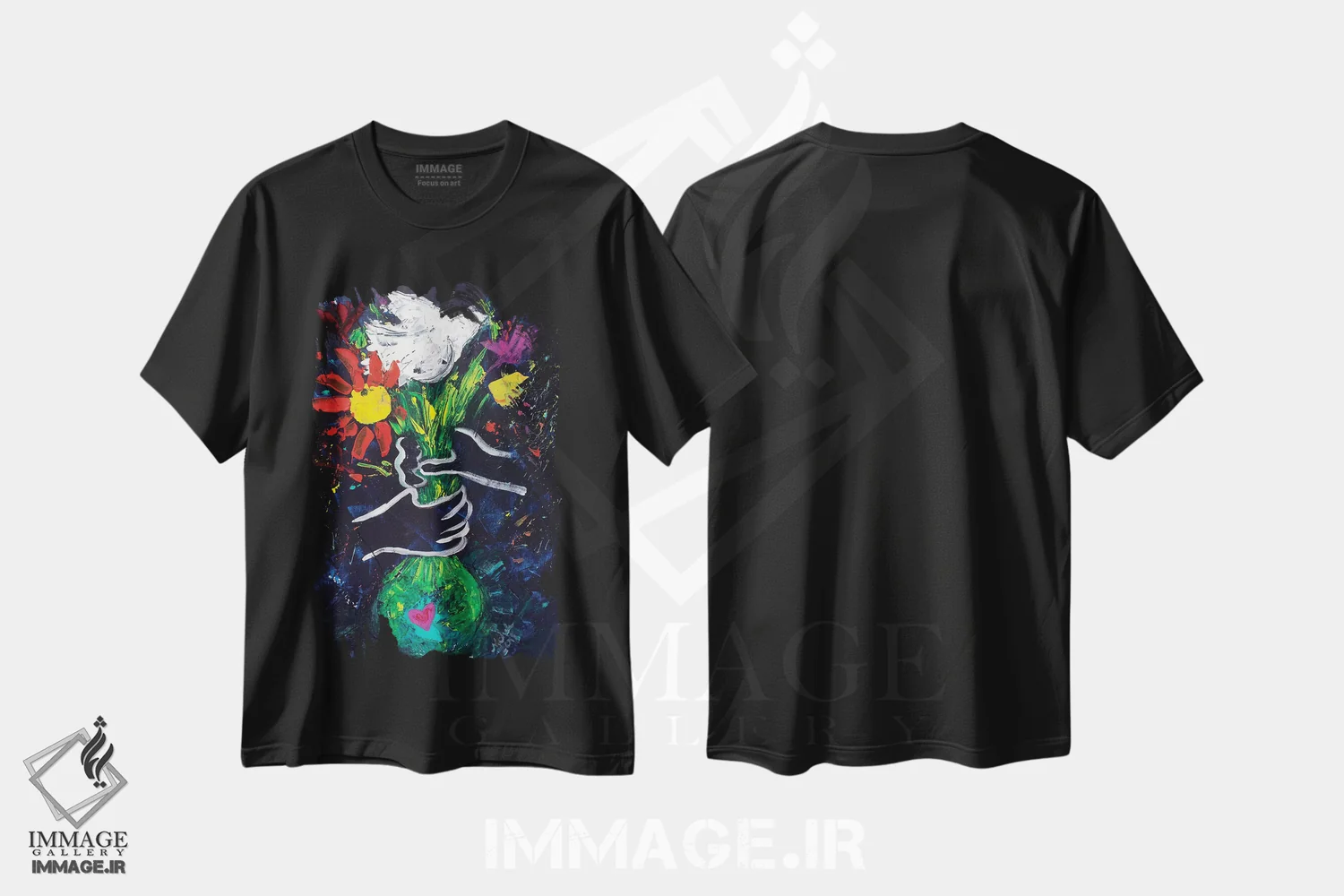 تیشرت مشکی طرح دار – تیشرت انتزاعی ,صلح به سبک پیکاسو اثر میشل پالور فلدمن فروشگاه ایماژ