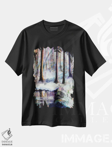 تیشرت مشکی طرح دار – تیشرت طبیعت ,آرامش اثر میشل پالور فلدمن فروشگاه ایماژ