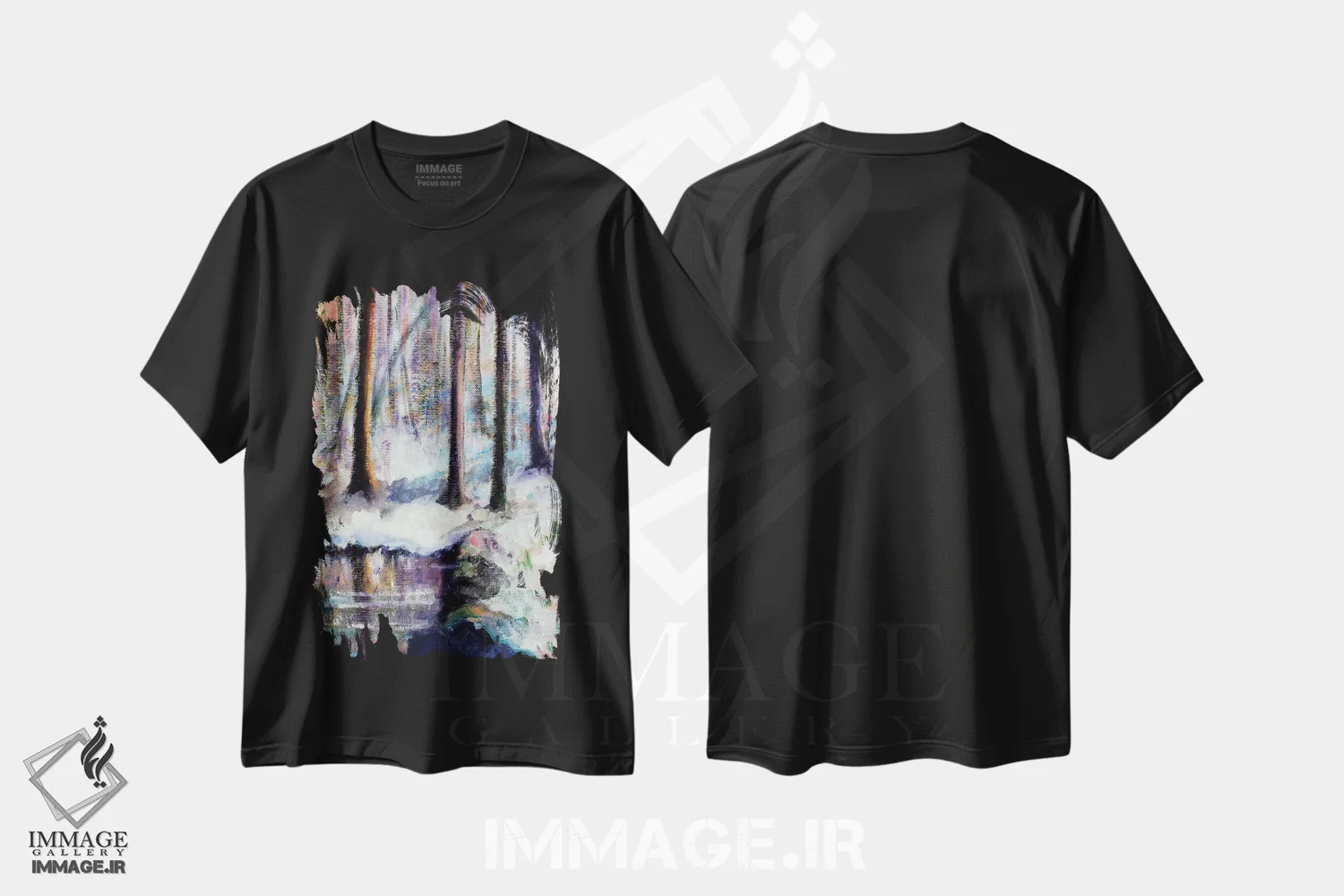 تیشرت مشکی طرح دار – تیشرت طبیعت ,آرامش اثر میشل پالور فلدمن فروشگاه ایماژ