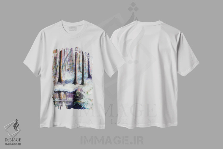 تیشرت سفید طرح دار – تیشرت طبیعت ,آرامش اثر میشل پالور فلدمن immage.ir