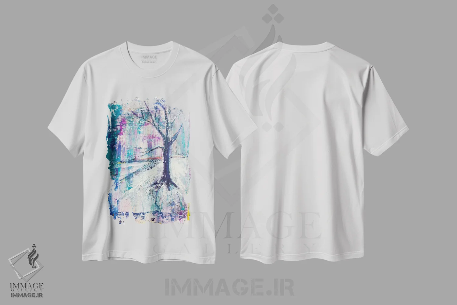 تیشرت سفید طرح دار – تیشرت طبیعت ,درخت از دید ورمونت اثر میشل پالور فلدمن immage.ir