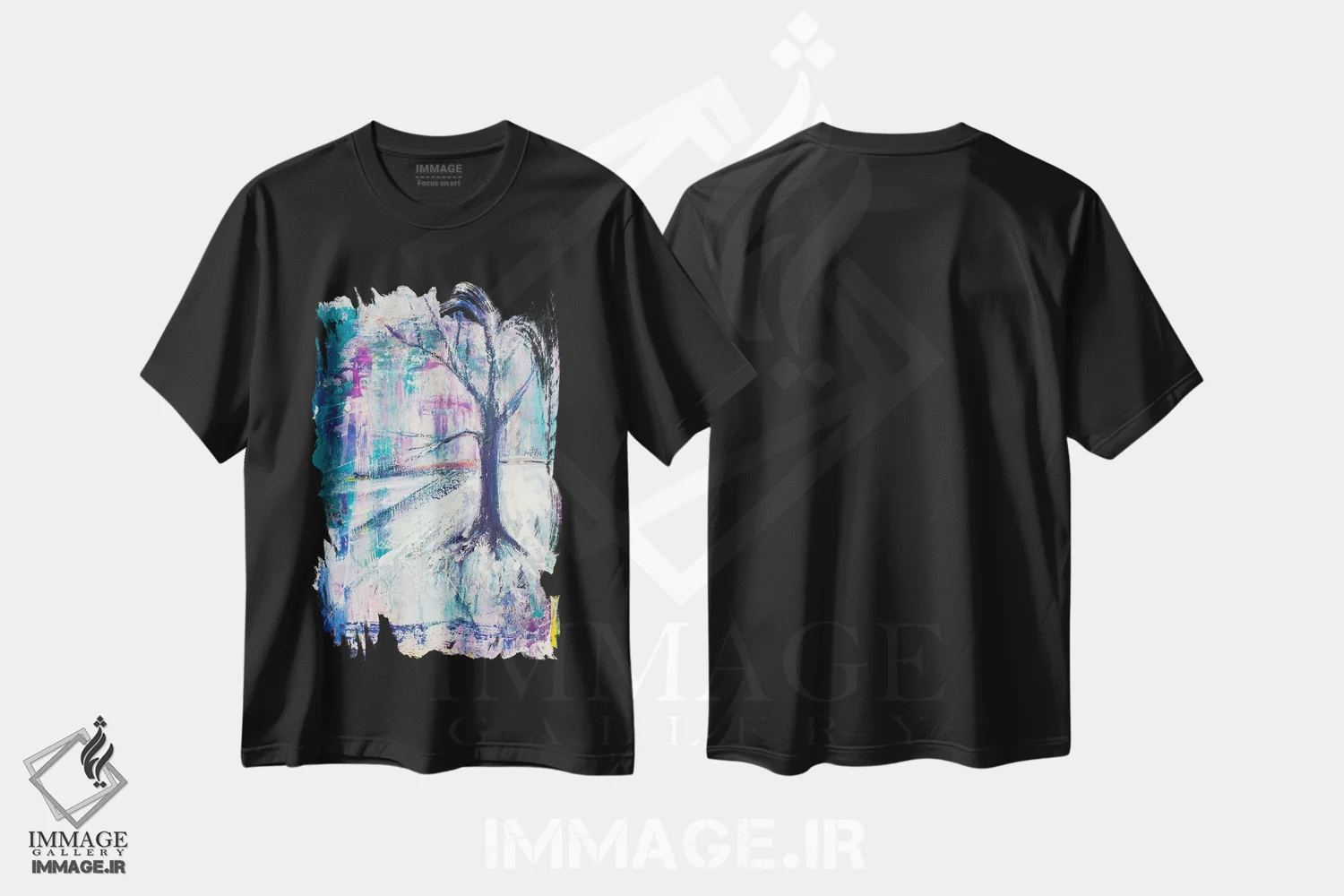تیشرت مشکی طرح دار – تیشرت طبیعت ,درخت از دید ورمونت اثر میشل پالور فلدمن فروشگاه ایماژ