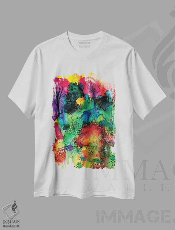 تیشرت سفید طرح دار – تیشرت طبیعت ,ساعت طلایی اثر میشل پالور فلدمن فروشگاه ایماژ