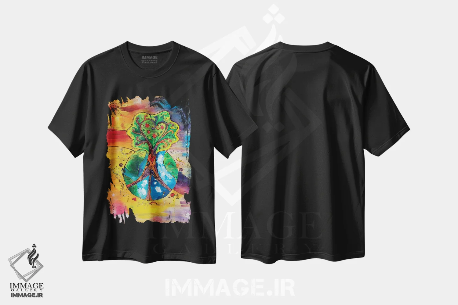 تیشرت مشکی طرح دار – تیشرت هنری ,دنیایی کاملاً جدید اثر میشل پالور فلدمن فروشگاه ایماژ