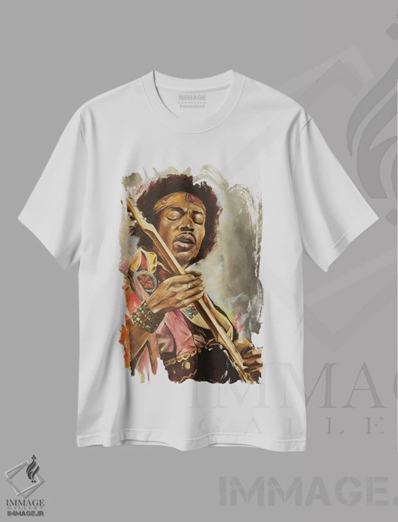 تیشرت سفید طرح دار – تیشرت موسیقی ,جیمی اثر مارک فاکس فروشگاه ایماژ