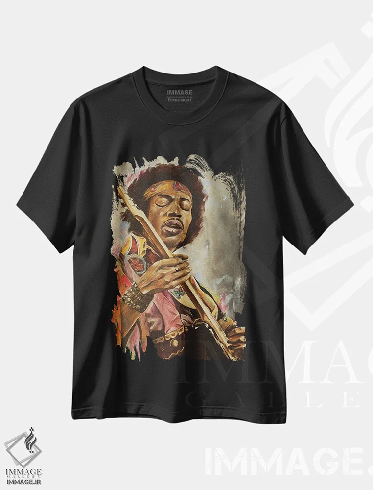 تیشرت مشکی طرح دار – تیشرت موسیقی ,جیمی اثر مارک فاکس immage.ir