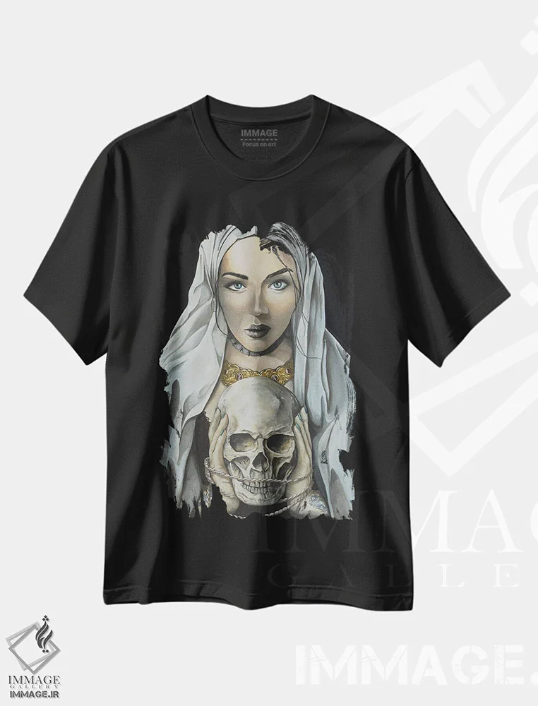 تیشرت مشکی طرح دار – تیشرت فانتزی ,واقعاً مهم نیست اثر مارک فاکس فروشگاه ایماژ