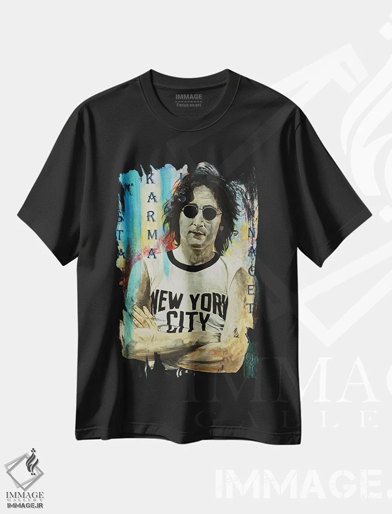 تیشرت مشکی طرح دار – تیشرت موسیقی ,کارمای فوری اثر مارک فاکس فروشگاه ایماژ