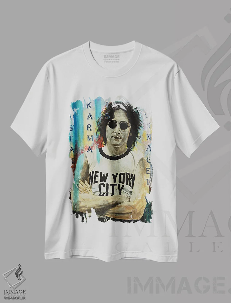 تیشرت سفید طرح دار – تیشرت موسیقی ,کارمای فوری اثر مارک فاکس immage.ir